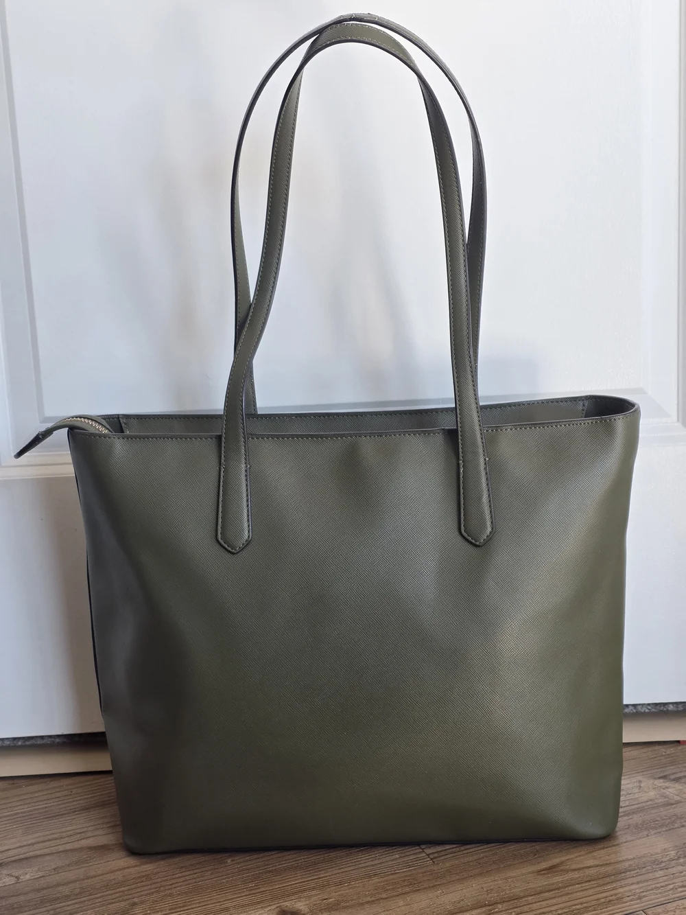 Kate Spade New York Olive Green Leather Tote Bag